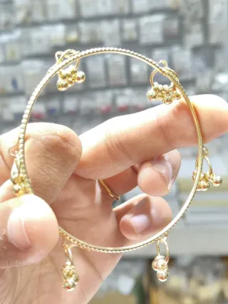 ঝুলন্ত ঘুঙুর সহ কাশ্মীরি ঝুমকা বালা - ছোট ছবি 2