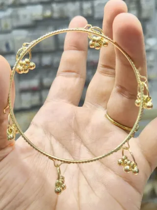 ঝুলন্ত ঘুঙুর সহ কাশ্মীরি ঝুমকা বালা - ছোট ছবি 3