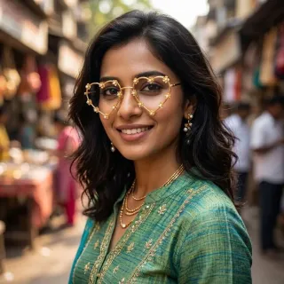 পার্ল-লুক পুঁতি সহ কপারের হার্ট শেপ ফেসলেট - ছোট ছবি 4