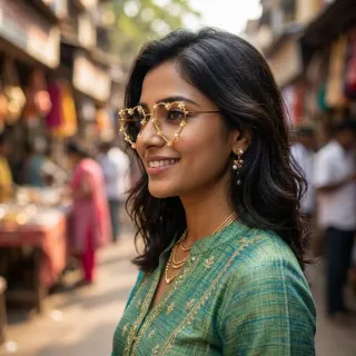 পার্ল-লুক পুঁতি সহ কপারের হার্ট শেপ ফেসলেট - ছোট ছবি 5
