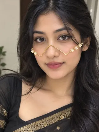 পার্ল-সেন্টার সোনালি ফুল সহ কপারের জিগজ্যাগ ফেসলেট - ছোট ছবি 2